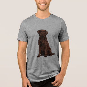 Chocolate Lab Grafik-Linienkunst-Cog-Porträt Tri-Blend Shirt