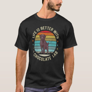 Chocolate Lab Hund Besitzer Hund Papa Mama Brauner T-Shirt