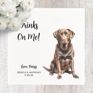Chocolate Lab Hund Hochzeit Serviette