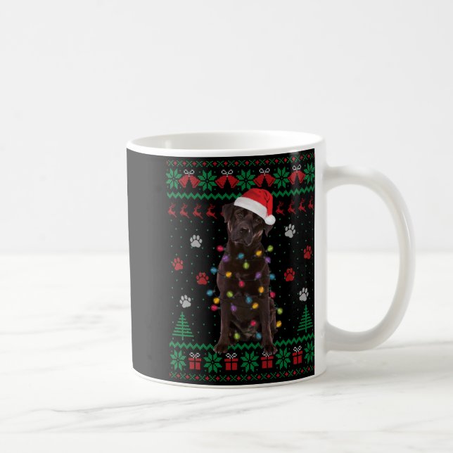 Chocolate Lab Labrador Christmas Lights Dog Ugly S Kaffeetasse (Rechts)
