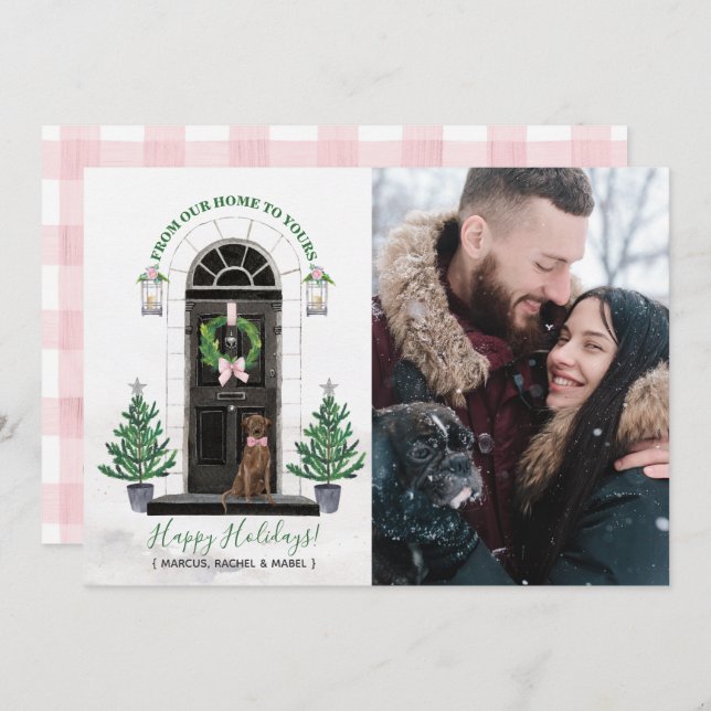 Chocolate Lab Labrador Retriever Holiday Photo Einladung (Vorne/Hinten)