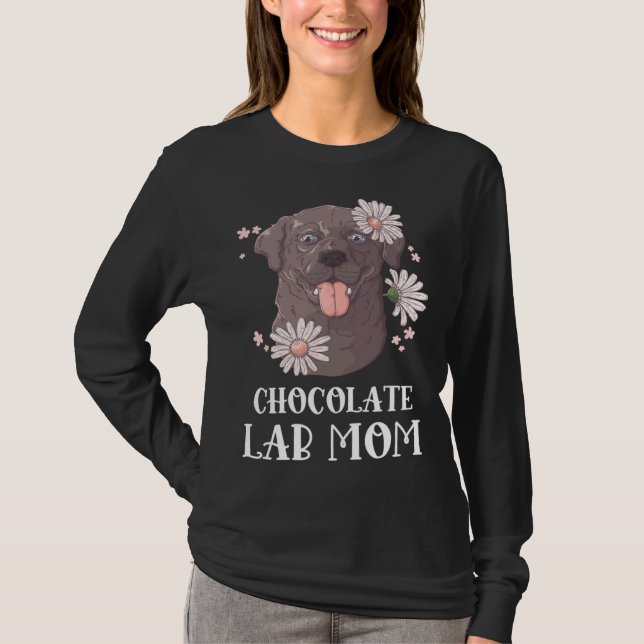 Chocolate Lab Mom Labrador Retriever Dog T-Shirt (Vorderseite)