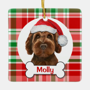Chocolate Labradoodle / Chocolate Goldendoodle Keramikornament