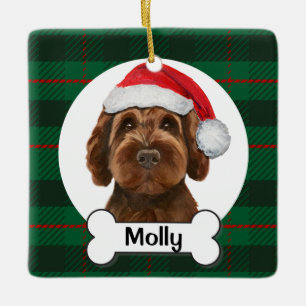 Chocolate Labradoodle / Chocolate Goldendoodle Keramikornament