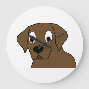 chocolate labrador cartoon große wanduhr