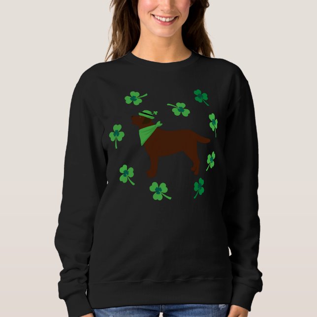 Chocolate Labrador Hat St Patrick S Day Sweatshirt (Vorderseite)
