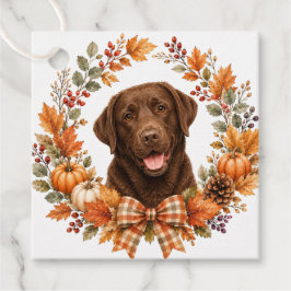 Chocolate Labrador Herbst Geschenkanhänger