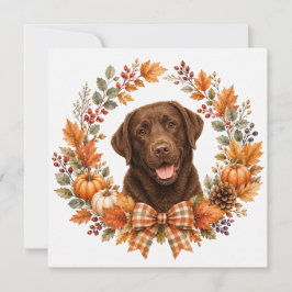 Chocolate Labrador Herbst Mitteilungskarte