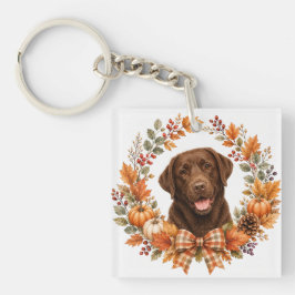 Chocolate Labrador Herbst Schlüsselanhänger