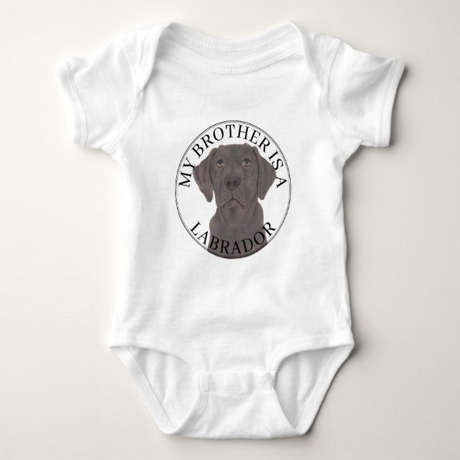 Chocolate-Labrador-Hund Baby Strampler (Vorderseite)