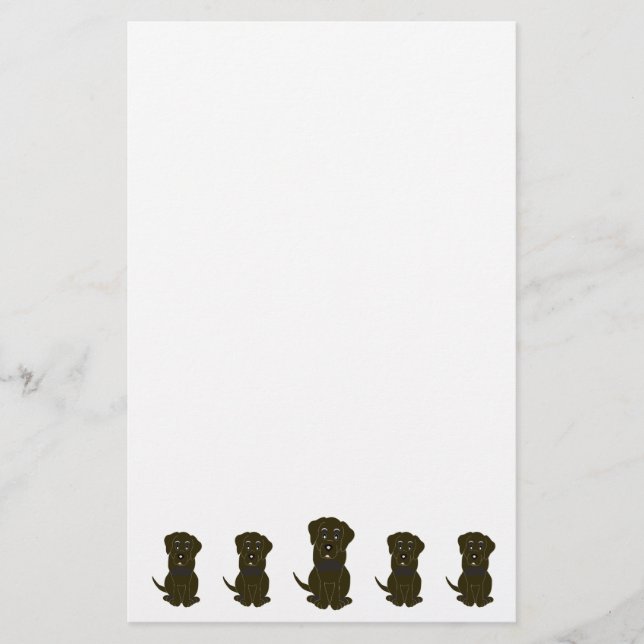 Chocolate-Labrador-Hund-Design Briefpapier (Vorderseite)