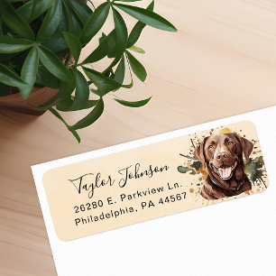 Chocolate-Labrador-Hund Rücksendeadressetikett