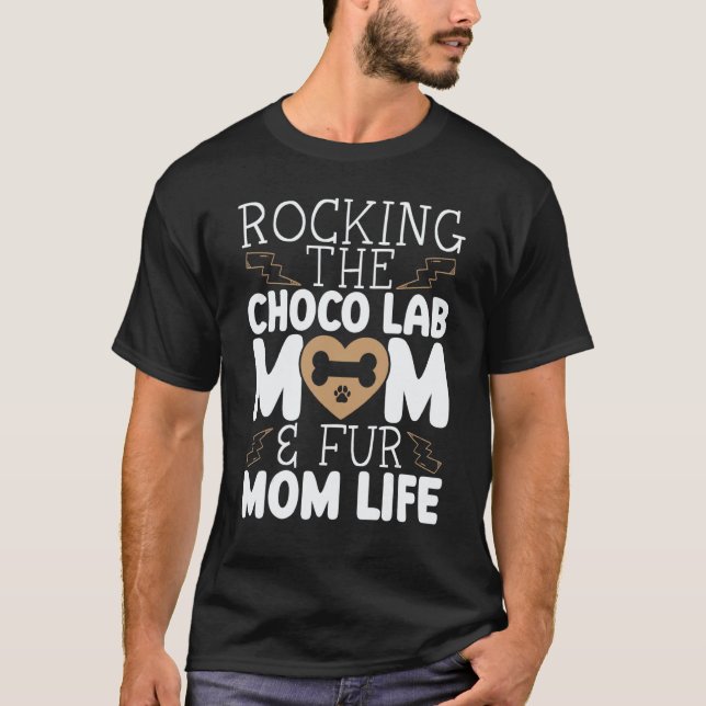 Chocolate-Labrador-Hundemutter Lab Hund Retriever T-Shirt (Vorderseite)