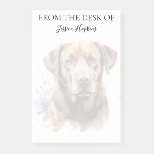 Chocolate-Labrador-Liebhaber monogrammierter Hund Post-it Klebezettel