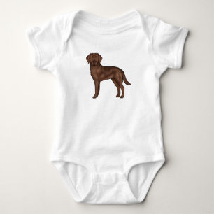 Chocolate-Labrador-Retriever-Cartoon-Lab-Hund-Welp Baby Strampler