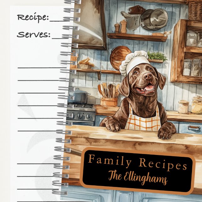 Chocolate Labrador Retriever Chef Recipe Book Notizbuch (Von Creator hochgeladen)