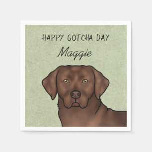 Chocolate Labrador Retriever Frohes Gotcha-Tag Serviette