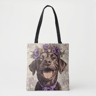 Chocolate Labrador Retriever Hund lila floral