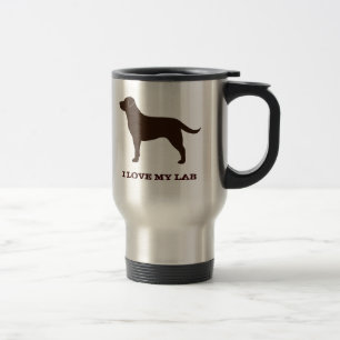 Chocolate Labrador Retriever Hund Silhouette Benut Reisebecher