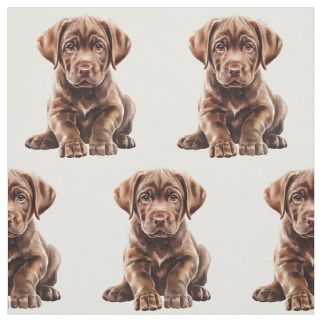 Chocolate-Labrador-Retriever-Hund  Stoff (Muster)