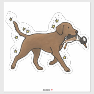 Chocolate Labrador Retriever Jagd Auto Aufkleber