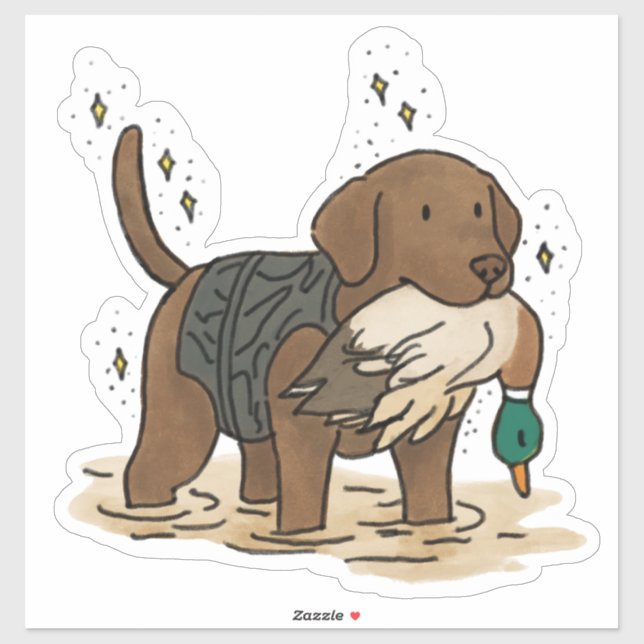 Chocolate Labrador Retriever Jagd Auto Aufkleber (Blatt)