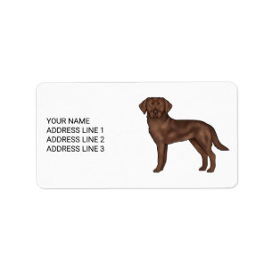 Chocolate Labrador Retriever Lab Art Benutzerdefin Adressaufkleber