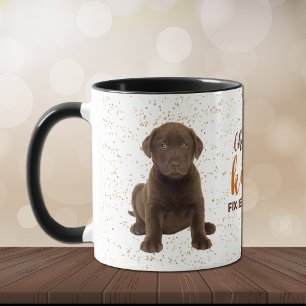 Chocolate Labrador Retriever Puppy Kisses Tasse