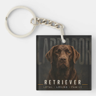 Chocolate Labrador Retriever Treu Liebend Familie Schlüsselanhänger