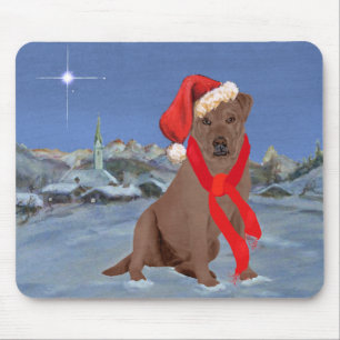 Chocolate Labrador Retriever Weihnachten Mousepad