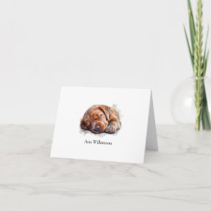Chocolate-Labrador-Retriever-Welpen-Notizkarte Dankeskarte