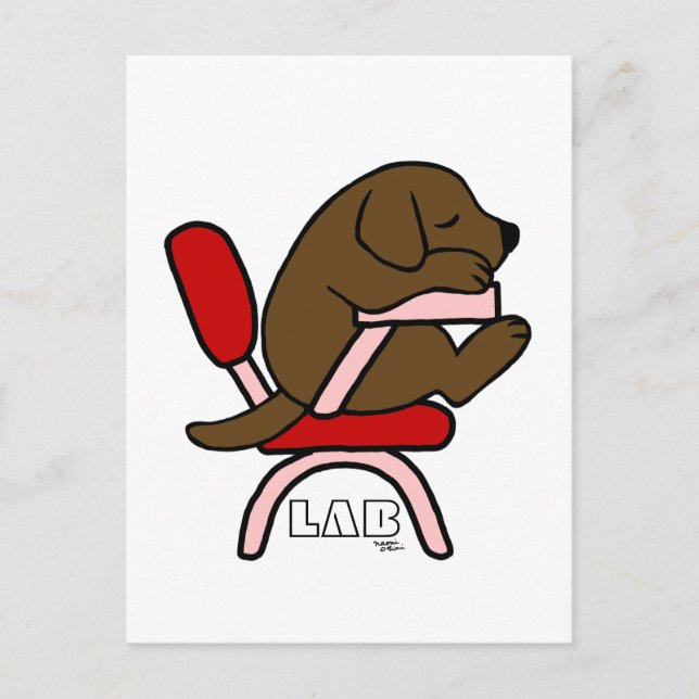 Chocolate Labrador Student 2 Cartoon Postkarte (Vorderseite)