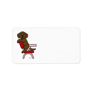 Chocolate Labrador Student 3 Cartoon Adressaufkleber