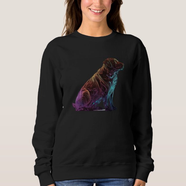 Chocolate-Labrador-Synthwave-80er-Retrowave-Ästhet Sweatshirt (Vorderseite)