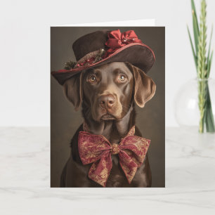 Chocolate-Labrador-Weihnachtskarte Eleganter vikto Feiertagskarte