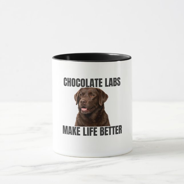 Chocolate Labs machen das Leben besser – Kaffeetas Tasse (Zentrum)