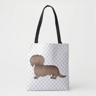 Chocolate Langhaar-Dachshund-Cartoon-Hund & Pfoten