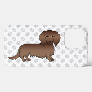 Chocolate Langhaar-Dachshund-Cartoon-Hund & Pfoten Case-Mate iPhone Hülle