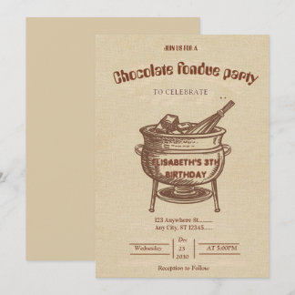Chocolate-Liebhaber-Fondue-Party-Einladung Einladung