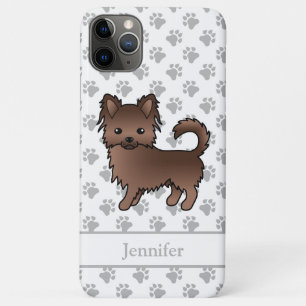 Chocolate Long Coat Chihuahua Cartoon Hund & Name Case-Mate iPhone Hülle