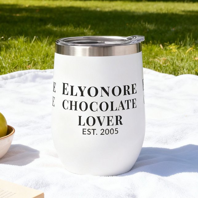 Chocolate Lover Black Script Personalized Name Est (Von Creator hochgeladen)
