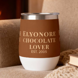 Chocolate Lover Cream Script Personalized Name Est