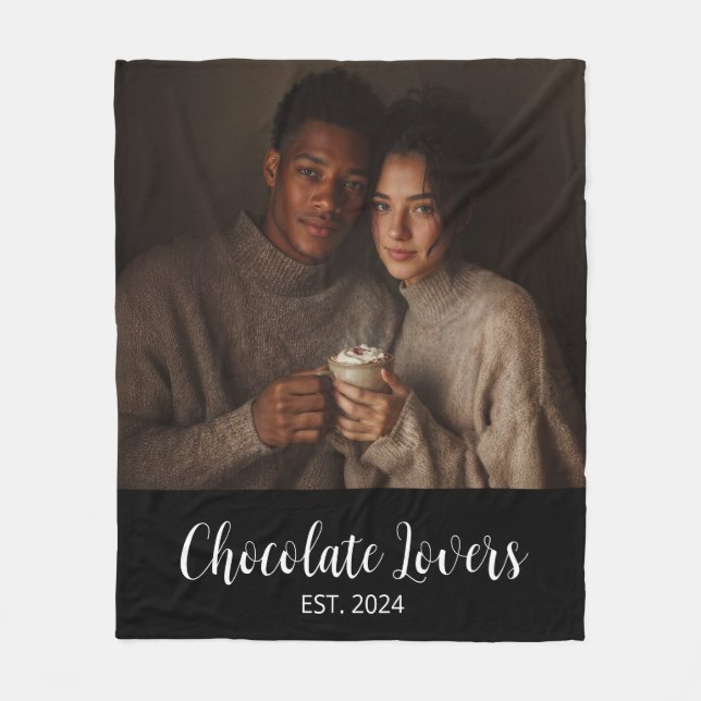 Chocolate Lovers Couple Established Photo Gift Fleecedecke (Vorderseite)