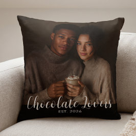 Chocolate Lovers Couple Established Photo Gift Kissen