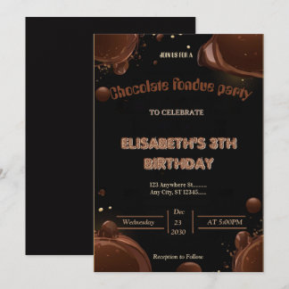 Chocolate Lovers Fondue Party Invitation Einladung
