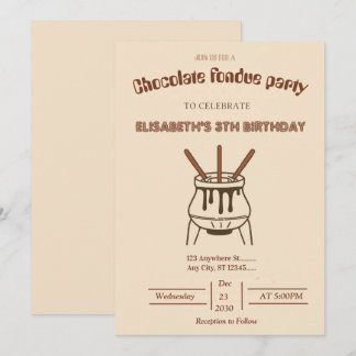Chocolate Lovers Fondue Party Invitation Einladung