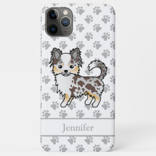 Chocolate Merle Langhaar Chihuahua Hund & Name Case-Mate iPhone Hülle