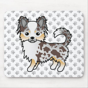 Chocolate Merle Langhaar Chihuahua Hund & Pfoten Mousepad