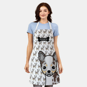 Chocolate Merle Smooth Coat Chihuahua Dog & Name Schürze