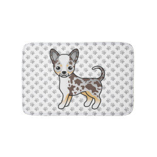 Chocolate Merle Smooth Coat Chihuahua Hund & Pfote Badematte